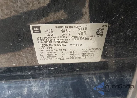 2014 Chevrolet Silverado 1500 1Lt from USA, damaged, VIN 1GCVKREH8EZ253962